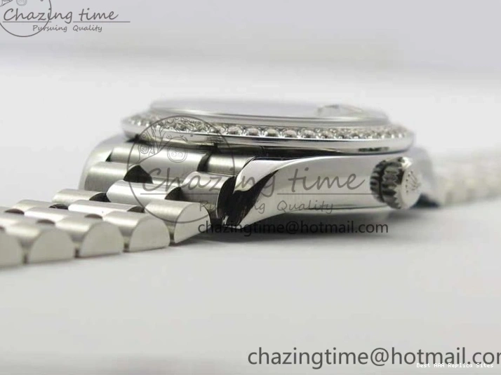 Good Copy Rolex Watches Markers Dial Best Gray Datejust Maker 3091 SS Crystals 31mm on Bracelet 278275 Flexible BP Bezel SS Crystal President Edition 0111